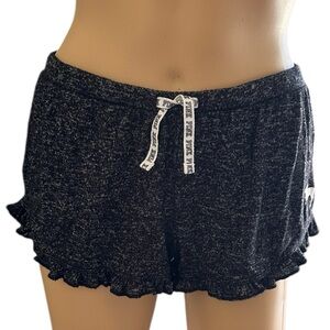NWOT Victoria's Secret PINK Charcoal Heathered Ruffled Drawstring Shorts